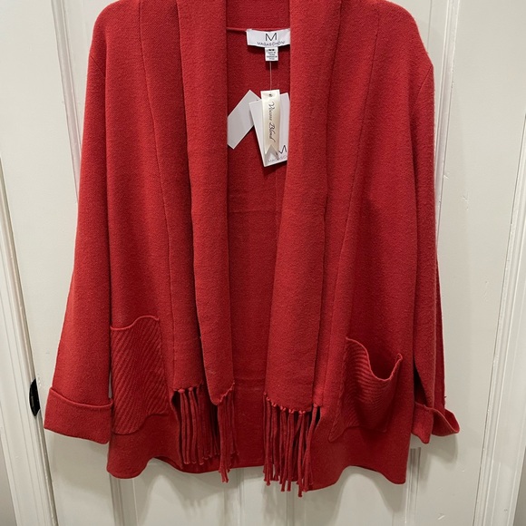 Magaschoni Sweaters - NWT Magaschoni Cardigan with Fringe Accents